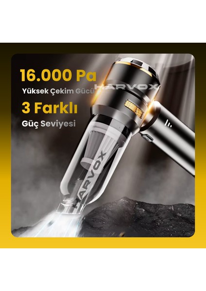 16000PA Güçlü Vakum Araç Süpürgesi Taşınabilir Çantalı 6000MAH Bataryalı Üflemeli modelleri
