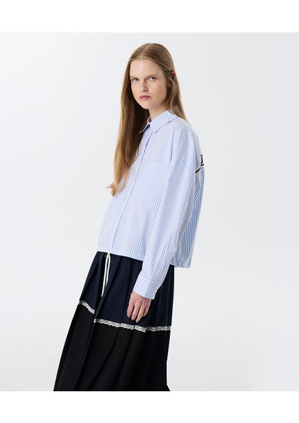 Slogan Şeritli Bluz TW6250006076089 fiyatları