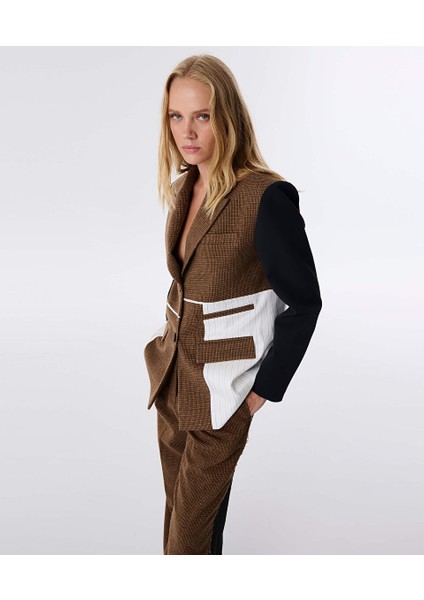 Kumaş Mıx Oversıze Blazer TW6250106012074 modelleri