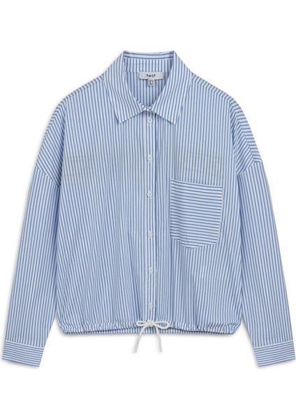 Slogan Şeritli Bluz TW6250006076089 indirimleri