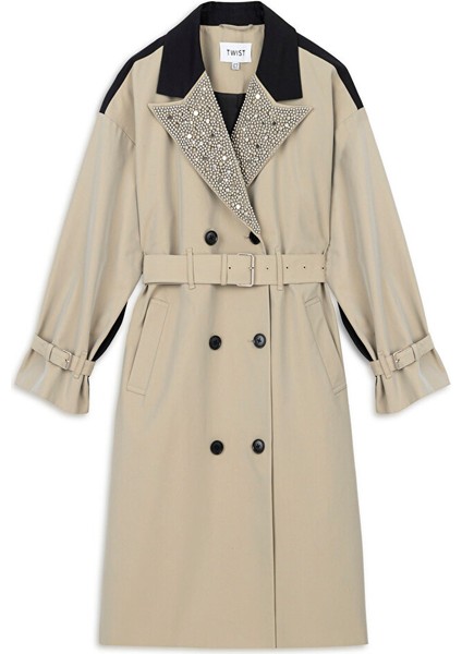 Trok Baskılı ve Işlemeli Trençkot TW6250011018030 indirimleri