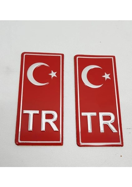 Fiat / Tofaş Tipo Uyumlu Plaka Tr Damla Etiket Türk Bayrağı 2'li / Tr Damla Sticker Su Geçirmez Solmaz 4,5 x 10 cm fiyatları