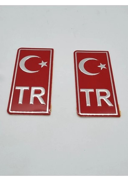 Fiat / Tofaş Tipo Uyumlu Plaka Tr Damla Etiket Türk Bayrağı 2'li / Tr Damla Sticker Su Geçirmez Solmaz 4,5 x 10 cm modelleri