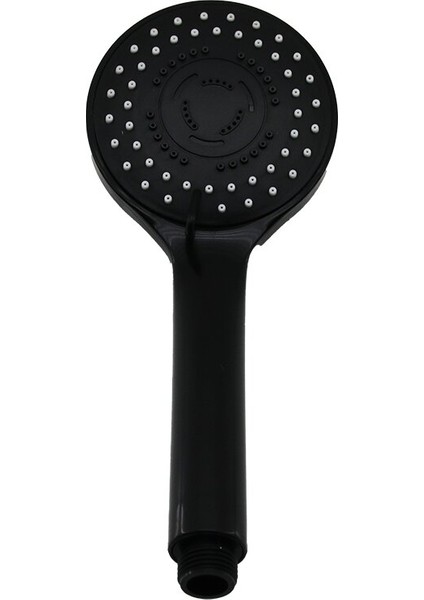 Büyük Siyah Gövde - Beyaz Iğneler Kademeli Duş Başlık Poşetli Ambalaj