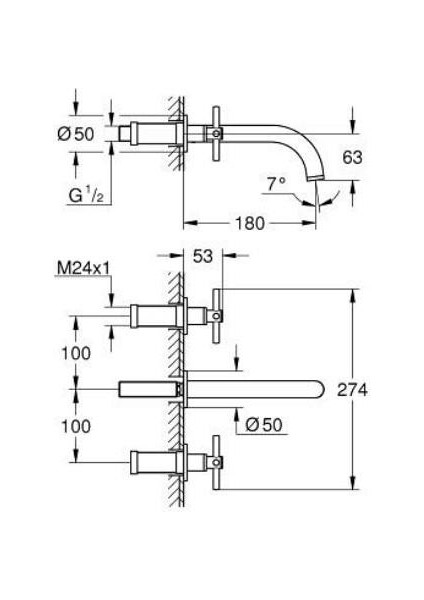 Atrio 3 Delikli Lavabo Bataryası M-Boyutu - 20661GN0 modelleri