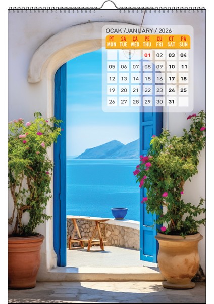 2026 Deniz / Sea Duvar Takvimi