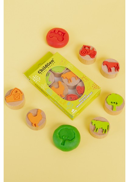 Play Dough Ahşap Damga Seti 6lı Çiftlik fırsatları