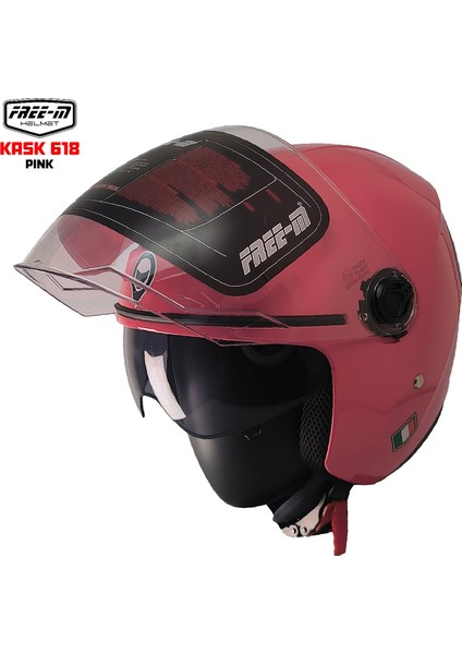 618 Güneş Vizörlü Açık Kask (Pembe) fiyatları