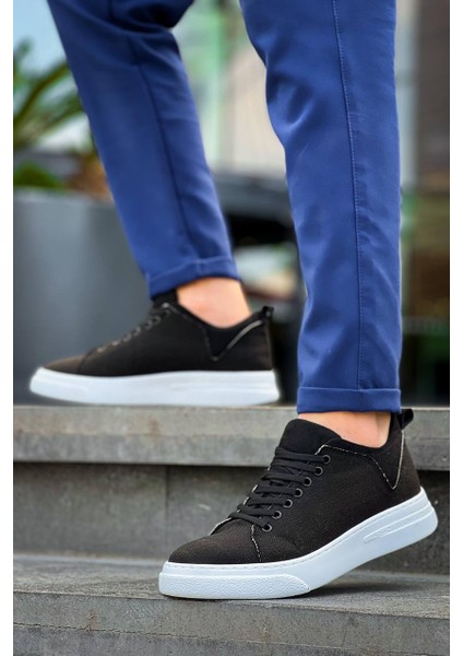 KB-X204 Kuback Siyah Keten Beyaz Yüksek Taban Günlük Erkek Spor Ayakkabı modelleri