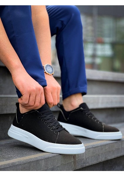 KB-X204 Kuback Siyah Keten Beyaz Yüksek Taban Günlük Erkek Spor Ayakkabı fırsatları