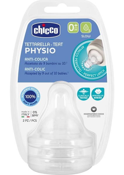 Chicco Wellbeing Silikon 2'li Biberon Emziği 0 Ay+
