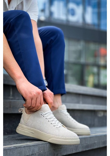 KB-X204 Kuback Bej Keten Bej Yüksek Taban Günlük Erkek Spor Ayakkabı fiyatları