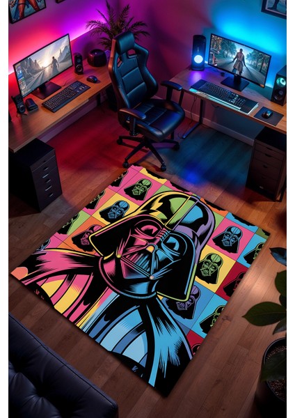 Star Wars Desenli Kaymaz Taban Makinede Yıkanabilir Gaming Oyuncu Gamer Genç Odası Halısı fırsatları