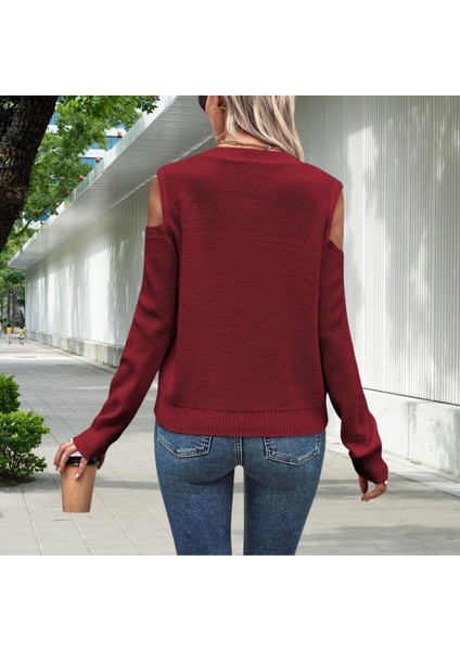 Kadın Bisiklet Yaka File Detaylı Saç Örgü Yürütme Desenli Omuz Detaylı Triko Kazak indirimleri