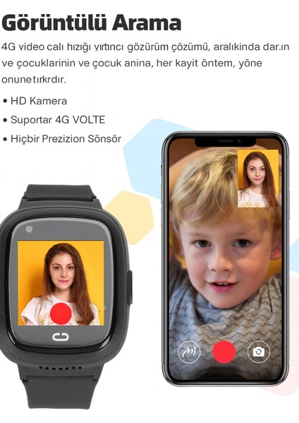Akıllı Saat 2mp Kamera Gps Takibi Koldan Çıkarma Sensörü Suya Dayanıklı Sos Butonu Görüntülü Arama modelleri