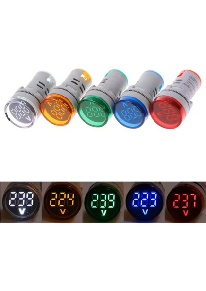 22 mm 24-550V Led'li Yeşil Voltmetre (10 Adet) fiyatları