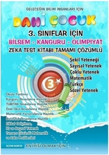3. Sınıf Dahi Çocuk Bilsem Kanguru Olimpiyat Zeka Kitabı Yayınevi