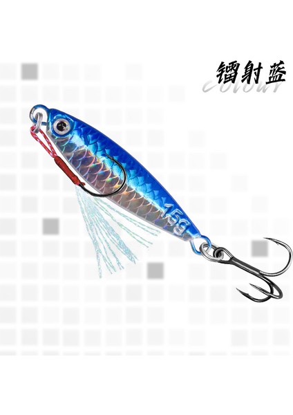 Balık Pulu Desen Yol Cazibesi Uzun Döküm Aşağı Yüzen Mavi Küçük Demir Plaka Payetler Cazibesi Deniz Balıkçılığı Sahte Yem Yol Cazibesi (Yurt Dışından)