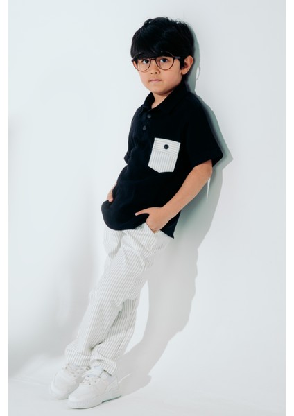 Erkek Çocuk 2'li Takım Jogger Pantolon Müslin Üst Set