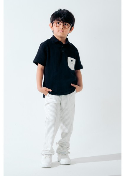 Erkek Çocuk 2'li Takım Jogger Pantolon Müslin Üst Set modelleri