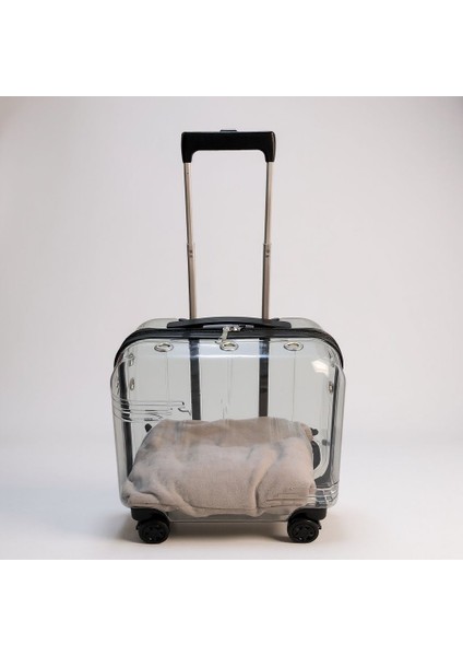 Şeffaf Renk Pet Kedi ve Köpek Taşımak Için Tekerlekli Seyahat Valizi Minderli fiyatları