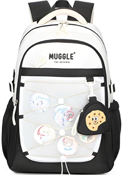 3 Bölmeli Anime Girl Kolej Okul Sırt Çantası Siyah (MU-1988)