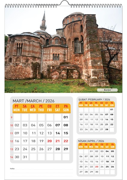 2026 Türkiye Manzaralı Duvar TAKVİMİ-33X48 Cm-Planlama Model Seçeneği Ile fiyatları