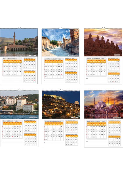 2026 Türkiye Manzaralı Duvar TAKVİMİ-33X48 Cm-Planlama Model Seçeneği Ile indirimleri