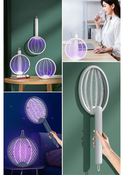 Asılabilen ve Masaüstü Olabilen 2W Sinek Öldürücü Mor Işıklı Raket indirimleri