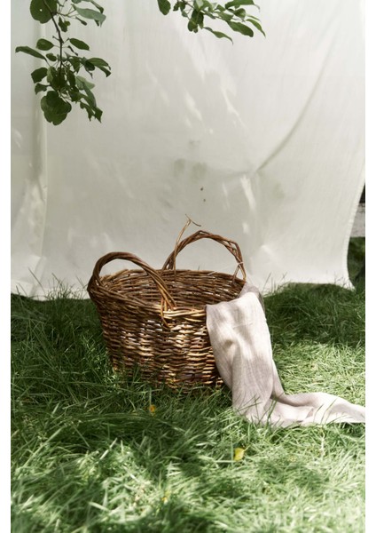 Peony Çizgi Detay Kahve Keten Fular fırsatları