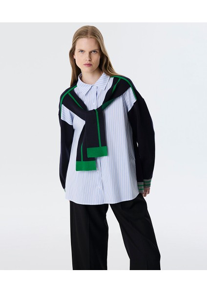 Çift Parça Görünümlü Kumaş Mıx Triko TW6250050195002