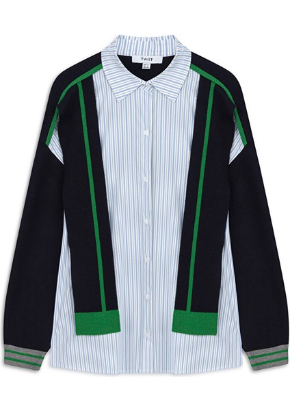 Çift Parça Görünümlü Kumaş Mıx Triko TW6250050195002 indirimleri