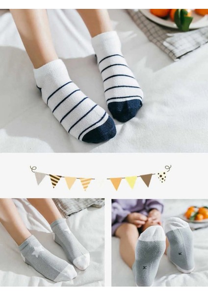 5'çift Çocuk Çorap Yıldız Desenli Patik Okul,günlük, 4 Mevsim Çorap modelleri