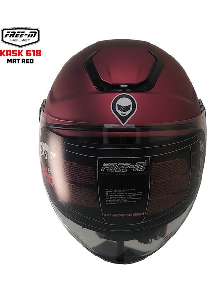 618 Güneş Vizörlü Açık Kask (Mat Kırmızı) modelleri