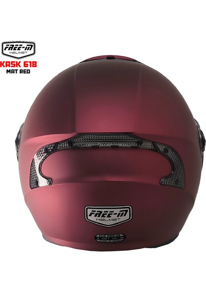 618 Güneş Vizörlü Açık Kask (Mat Kırmızı) fırsatları
