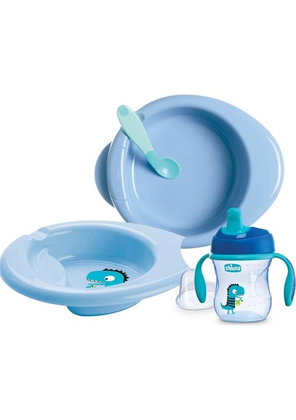 Chicco 4 Parça Beslenme Seti +6 Ay - Erkek