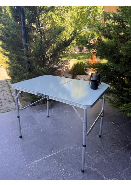 Export, Katlanabilir Kamp Masası, Alüminyum, 60X90 Ölçü, Piknik Masası, Açık Yeşil