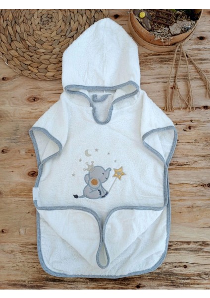 0-1 Yaş Sevimli Fil Nakışlı Pareolu 4lü Kız Erkek Bebek Havlu Silgi Takımı modelleri