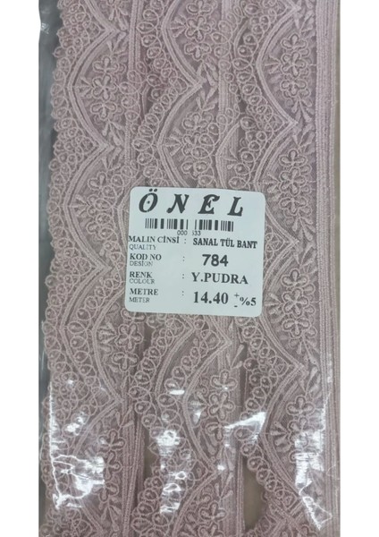Dantel Polyester Sanal Tül Bant Y.pudra 14,40 Metre En 3 cm ON-784-PU