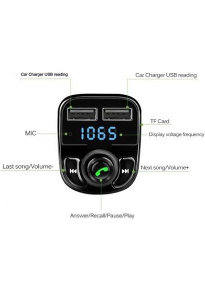 Bluetooth Fm Transmitter Car X8 modelleri