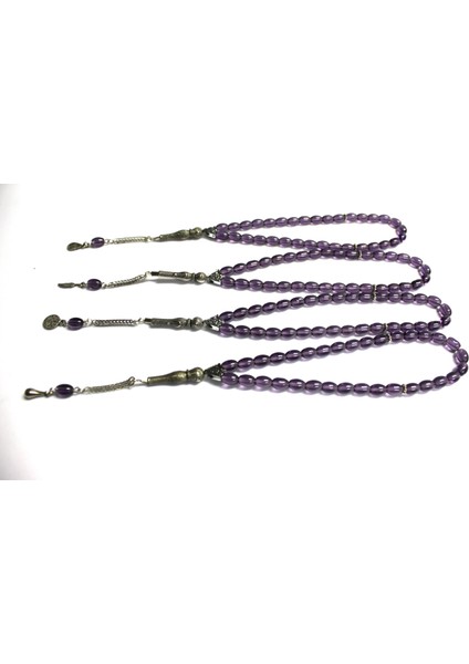 Oniks Taşı 4’lü Cam Tesbih Seti - Hediyelik Aksesuar & Bujiteri & Mor