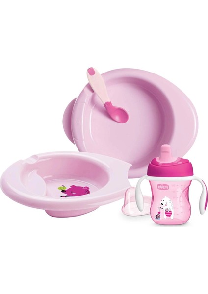 Chicco 4 Parça Beslenme Seti +6 Ay - Kız
