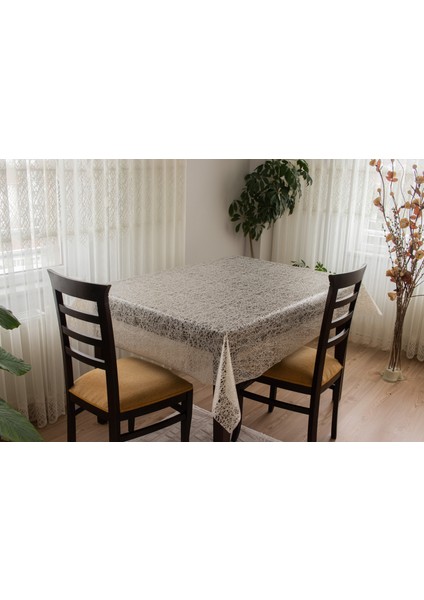 Decorecor Lüks Silinebilir Hijyenik Iplik Desen Şeffaf Kaplama Pvc Muşamba Masa Örtüsü 033-D fiyatları