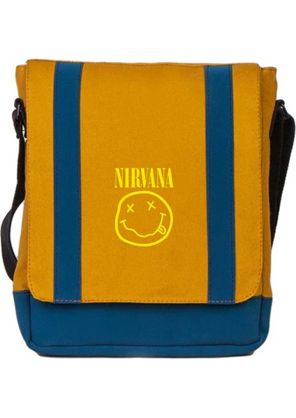 Heybe Çanta Nirvana Logo Sarı Renk