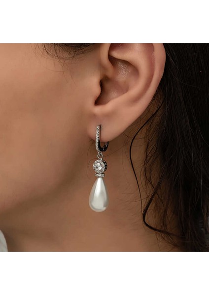925 Ayar Gümüş Damla Inci Kadın Küpe T8618 (491491) fiyatları