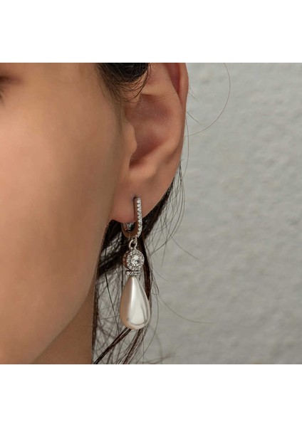 925 Ayar Gümüş Damla Inci Kadın Küpe T8618 (491491) fırsatları