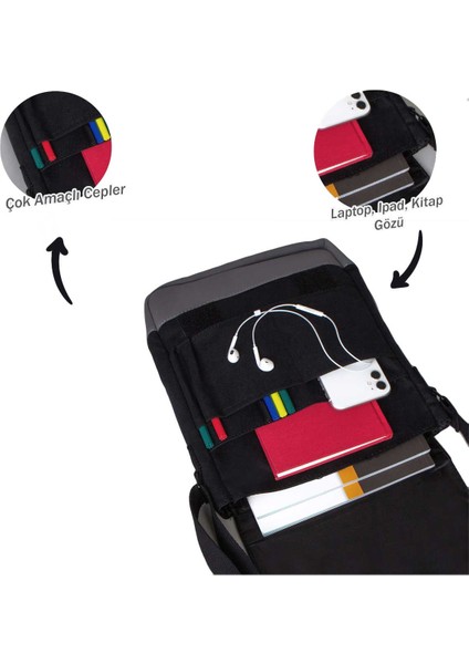 Heybe Çanta Muse Logo Siyah Renk