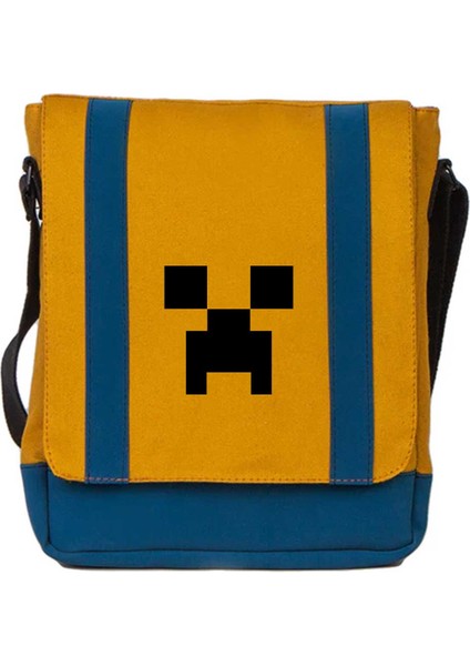 Heybe Çanta Mine Craft Creeper Face Sarı Renk