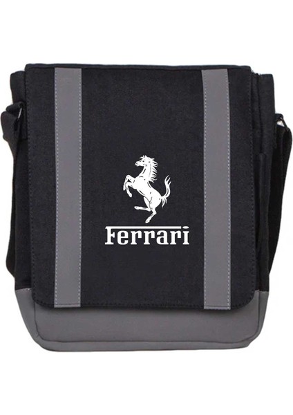 Heybe Çanta Ferari Logo Siyah Renk