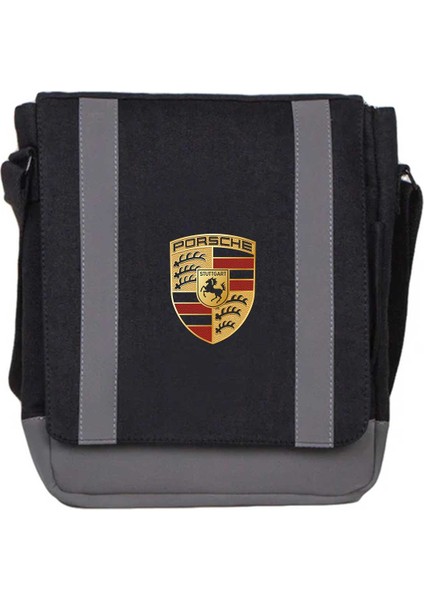 Heybe Çanta Porshe Logo Siyah Renk